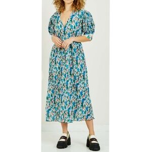 Ganni Floral Smocked Midi Dress